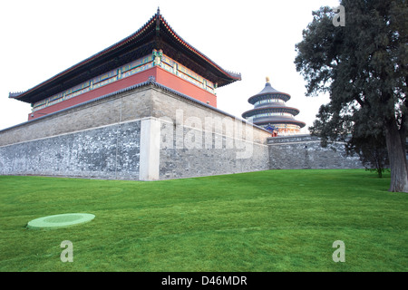 Tourelle et Temple du ciel avec la terre, Beijing Chine Banque D'Images