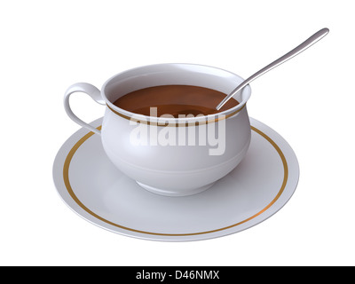 Tasse de thé isolé sur fond blanc Banque D'Images