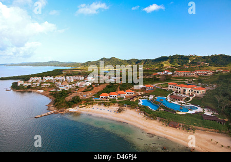 Bay Resort Pristine et Black Pearl Golf sur l'île de Roatan, Honduras Banque D'Images