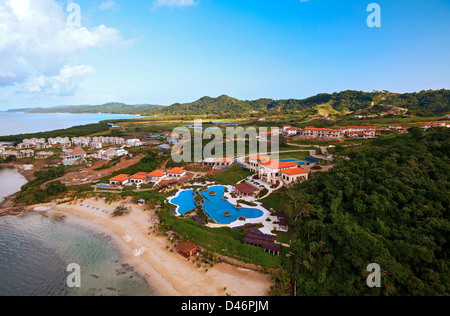 Bay Resort Pristine et Black Pearl Golf sur l'île de Roatan, Honduras Banque D'Images