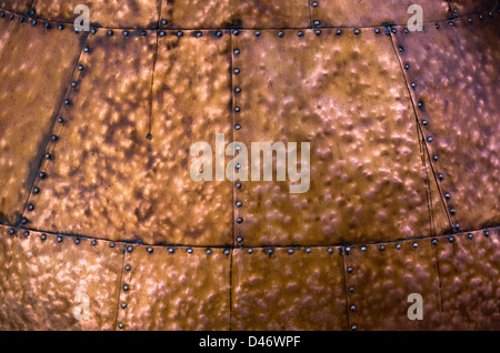 La texture en métal couleur bronze avec des détails Banque D'Images