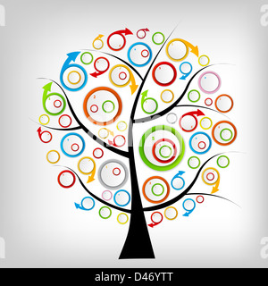 Concept de bannières colorées avec des flèches circulaires pour les différents business design. Vector illustration Banque D'Images