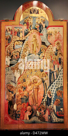 L'icône orthodoxe de la résurrection du Christ - la descente en enfer. XVIII ct. Kostroma, Russie. Banque D'Images
