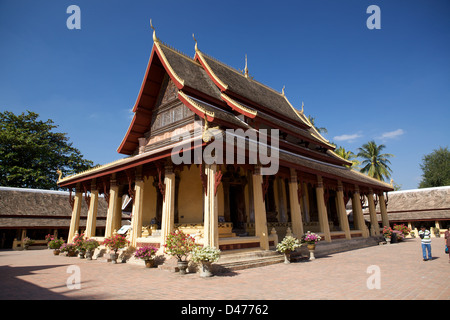 La coordination hall (SIM) au Wat Si Saket est censé être le plus vieux temple de Vientiane. Banque D'Images