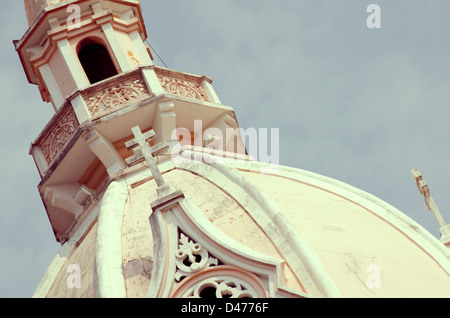 La tour de la cathédrale de Carthagène détail Banque D'Images