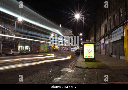 Leith Walk longue exposition Bus Banque D'Images