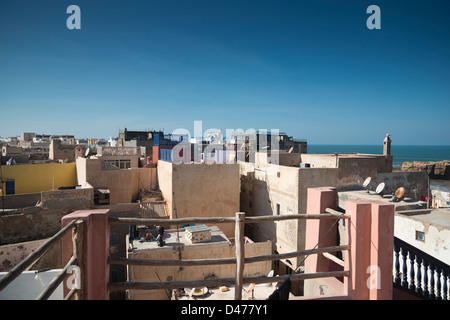 La vue sur les toits de la Médina d'Essaouira, Maroc Banque D'Images