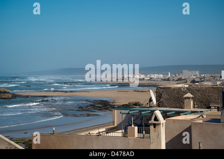 La vue sur les toits de la Médina d'Essaouira, Maroc Banque D'Images