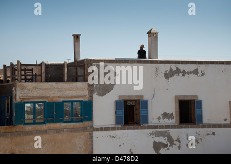 La vue sur les toits de la Médina d'Essaouira, Maroc Banque D'Images