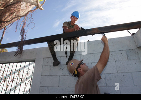 Les gardiens de la rouille peinture marins au Guatemala. Banque D'Images