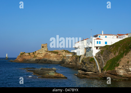 La Grèce, Îles Cyclades, Andros island, ville de Hora Banque D'Images