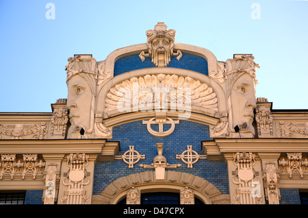 L'Art Nouveau à Elizabetes iela, Riga, Lettonie Banque D'Images