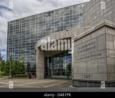 25 juin 2012 - Fairbanks, Alaska, Etats-Unis - l'Alaska Rabinowitz moderne de l'état de la Cour d'appel palais de Fairbanks, en Alaska, est nommé d'après l'ancien juge en chef Jay Rabinowitz. (Crédit Image : © Arnold Drapkin/ZUMAPRESS.com) Banque D'Images