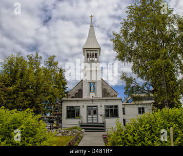 25 juin 2012 - Fairbanks, Alaska, Fairbanks - Immaculée conception historique de l'Église Catholique, construite en 1904, a été ajouté au National Register of Historic Places en 1976. (Crédit Image : © Arnold Drapkin/ZUMAPRESS.com) Banque D'Images