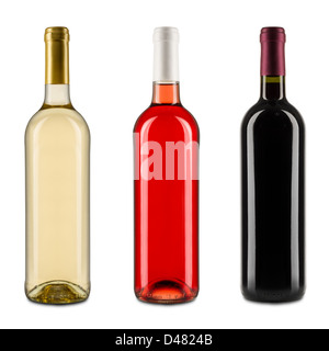 Ensemble de bouteilles de vin Banque D'Images