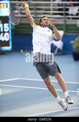 2 mars 2013 - Delray, Florida, USA - Delray Beach- Feb 25 : TIM SMYCZEK (USA) en action contre des frères-américain Dennis Kudla (USA) 64 46 64. (Crédit Image : © Andrew Patron/ZUMAPRESS.com) Banque D'Images