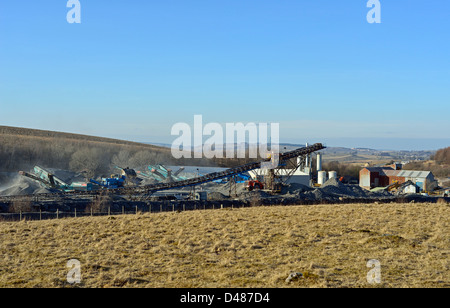 Le Shap Cemex travaille en granit bleu. Shap, Cumbria, Angleterre, Royaume-Uni, Europe. Banque D'Images