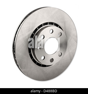 Location de disque de frein sur fond blanc Banque D'Images