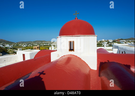 Grèce, les Cyclades, l'île de Mykonos, Ano Mera, le monastère de Panagia Tourliani Banque D'Images