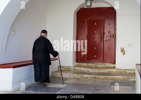 Grèce, les Cyclades, l'île de Mykonos, Ano Mera, le monastère de Panagia Tourliani, Pape Theologos Banque D'Images