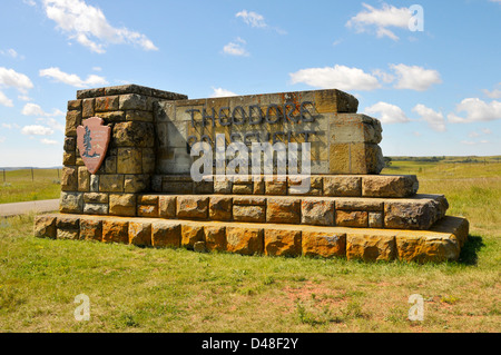 Parc National Theodore Roosevelt entrée au Dakota ND-NOUS Banque D'Images