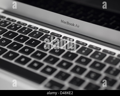 Close up de clavier du MacBook Air d'Apple Banque D'Images
