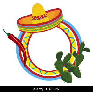 Châssis avec les illustrations de symboles mexicains Banque D'Images