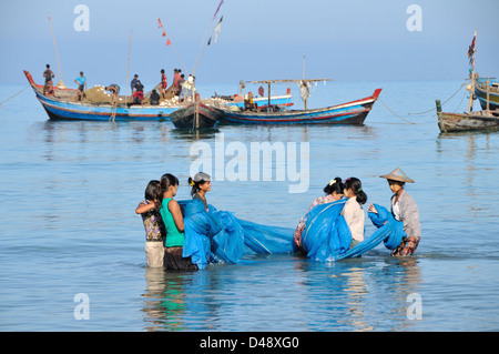 La plage de Ngapali, à Thandwe, l'État de Rakhine, au Myanmar Banque D'Images