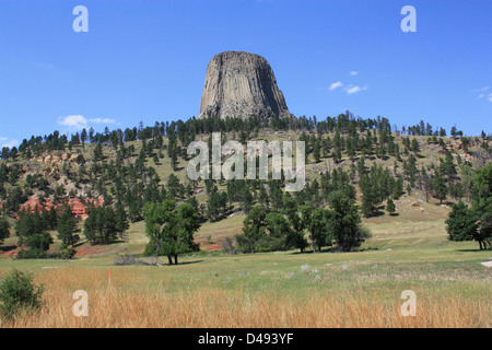 Devils Tower, Crook Comté, Wyoming, USA Banque D'Images