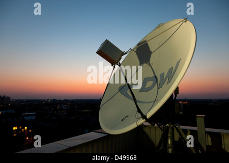 Berlin, Allemagne, antenne satellite Deutsche Welle Banque D'Images