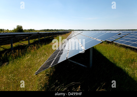 Brandis, l'Allemagne, l'installation solaire Waldpolenz Banque D'Images