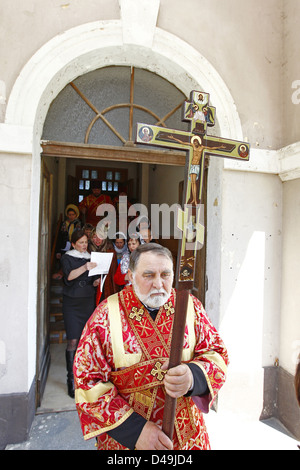 Milmersdorf, Allemagne, procession à la dédicace de l'Eglise orthodoxe russe Monastère de Saint George Banque D'Images