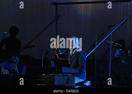 Berlin, Allemagne, Yusuf Islam au cours de la vérification du son à l'O2 World Arena Banque D'Images