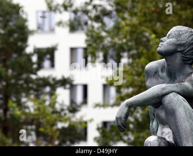 Allemagne, Prora, Juergen Rough sculpture intitulée athlètes Banque D'Images