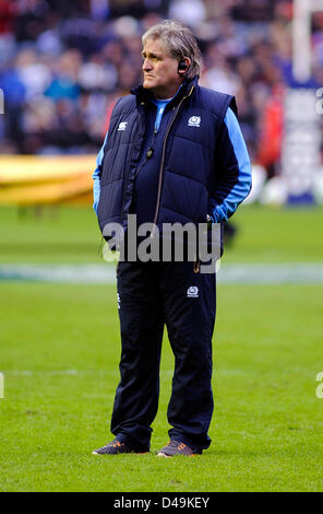 Edinburgh, Royaume-Uni. 9 mars, 2013. L'Ecosse l'Ecosse, Scott Johnson Manager v Pays de Galles, Tournoi RBS 6 Nations, le stade de Murrayfield 09/03/13 (c) Colin Lunn Banque D'Images