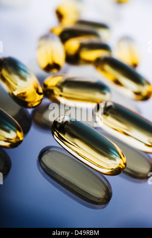 Il s'agit d'une image d'Omega 3 capsules d'huile de poisson. Banque D'Images