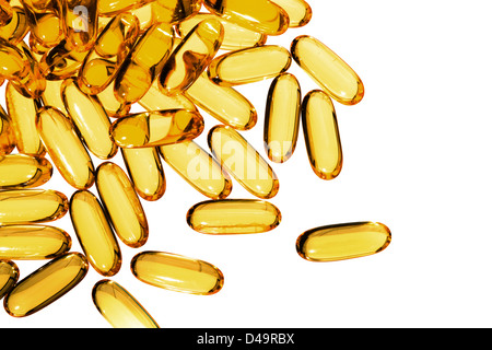 Il s'agit d'une image d'Omega 3 capsules d'huile de poisson. Banque D'Images