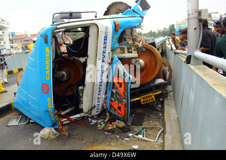 Accident de la route, Bangalore, Inde Banque D'Images