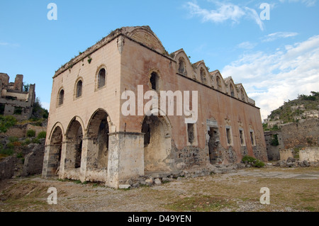 Temple orthodoxe grecque, ville fantôme de Levissi Karmylassos, Kayakoey,, Turquie Banque D'Images