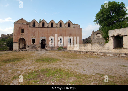 Temple orthodoxe grecque, ville fantôme de Levissi Karmylassos, Kayakoey,, Turquie Banque D'Images