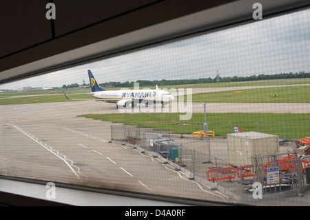 Boeing 737 de Ryanair, l'aéroport de Stansted Essex UK. Banque D'Images