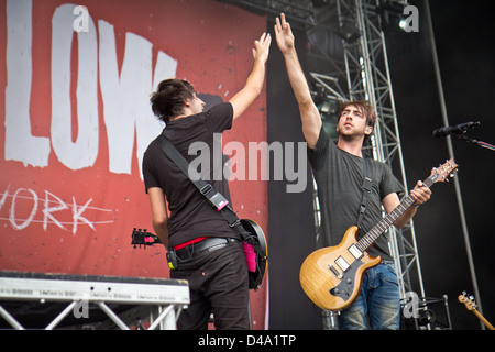 02, 2012 Saptember - All Time Low Il se produit à l'Arena Parco Nord, Bologne, Italie Banque D'Images