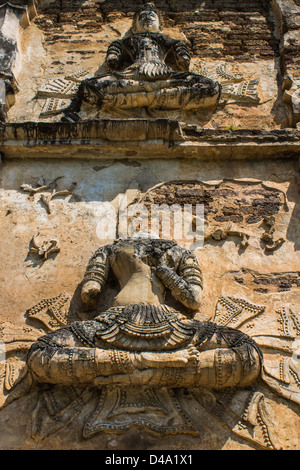 Ange sur le mur , wat Ched yod à Chiangmai Banque D'Images