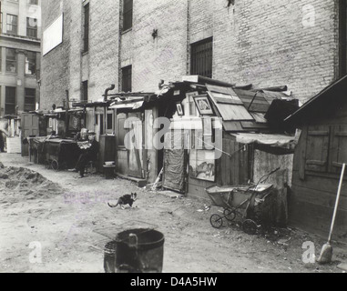 Chômeurs et des huttes, West Houston -- Mercer St., Manhattan. Banque D'Images