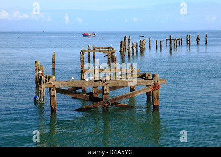 Ancienne jetée, Swanage, Dorset, Angleterre Banque D'Images