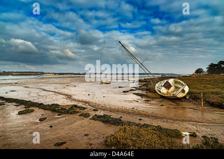 Marée basse à Manningtree Rivière Stour Banque D'Images