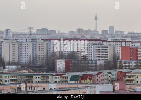 Berlin, Allemagne, les bâtiments préfabriqués à Berlin-Marzahn Banque D'Images