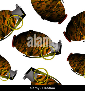 Grenade à main, modèle abstract seamless texture, vector art illustration ; image contient la transparence Banque D'Images