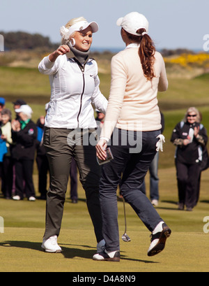 Carly Booth Florentyna Parker Aberdeen Asset Management Ladies Scottish Open de Golf d'East Lothian Archerfield EventScotland Banque D'Images