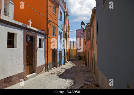 Bâtiments colorés de Sa Costa, Bosa, Sardaigne, Italie Banque D'Images